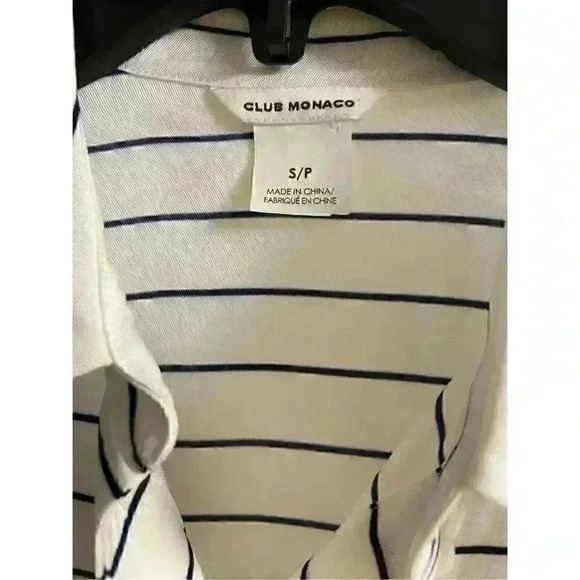 Club Monaco White Striped Double Breasted Button Down S M - Picture 5 of 6